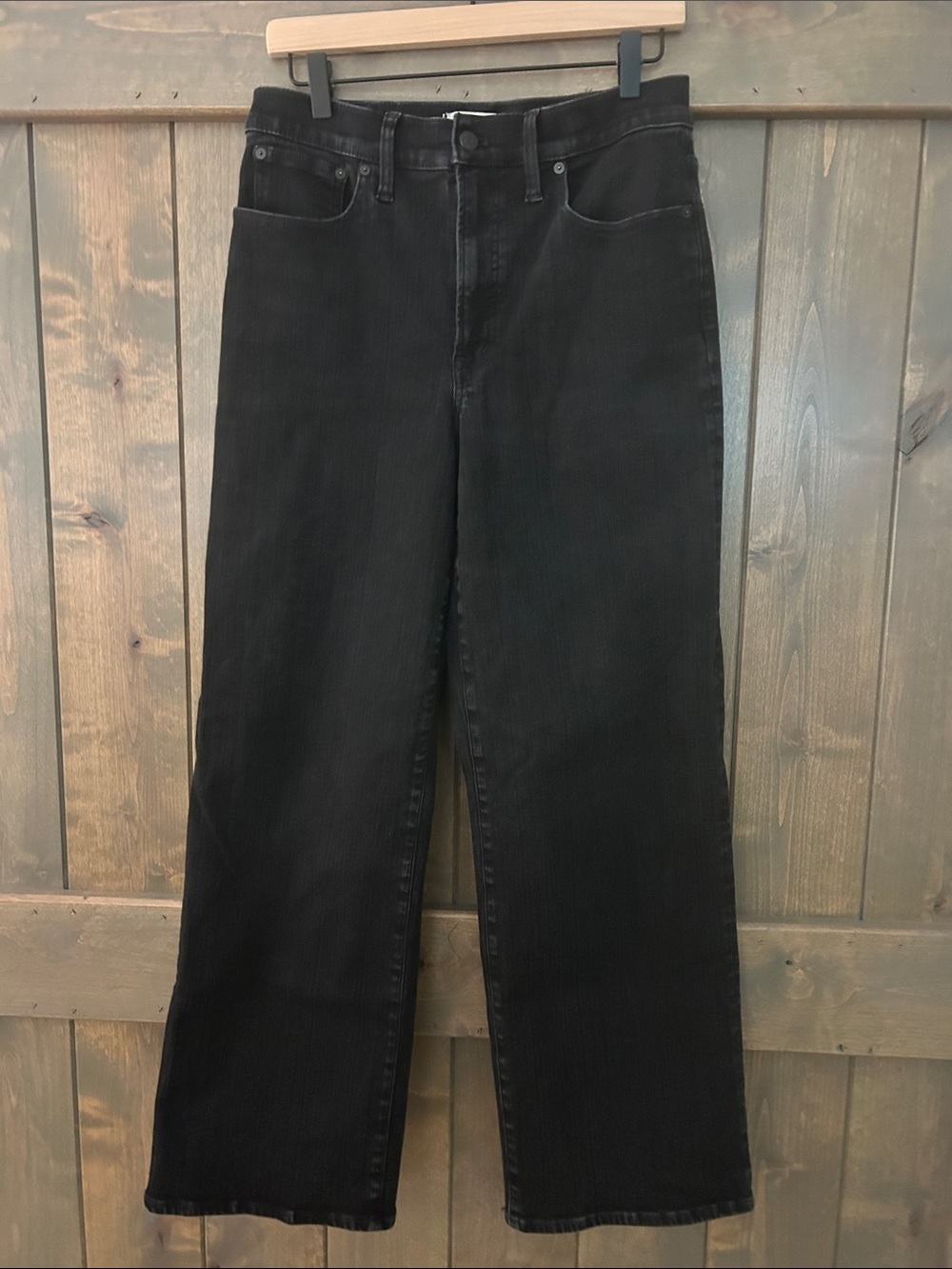Madewell Black High-Rise Wide Leg Jeans
